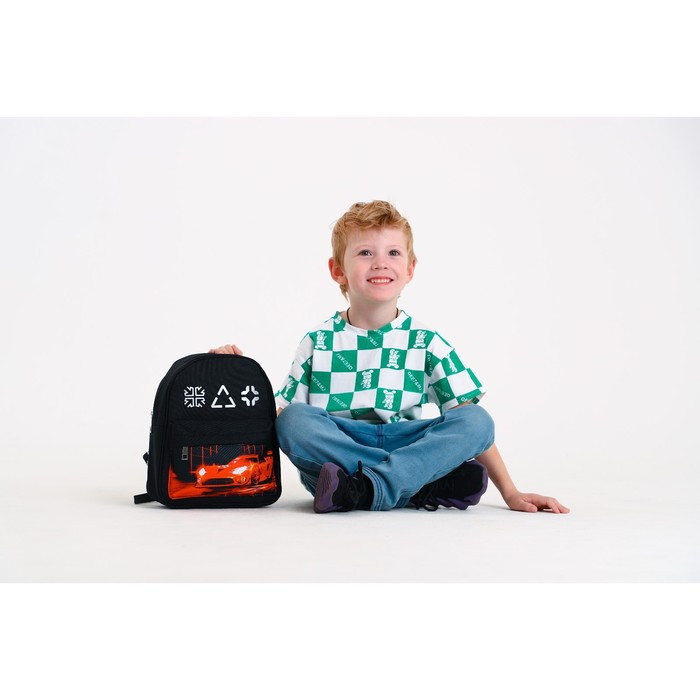 Рюкзак текстильный c карманом «Машинка», светоотр. элементы, 27 х 23 х 10 см - фото 8 - id-p220700103