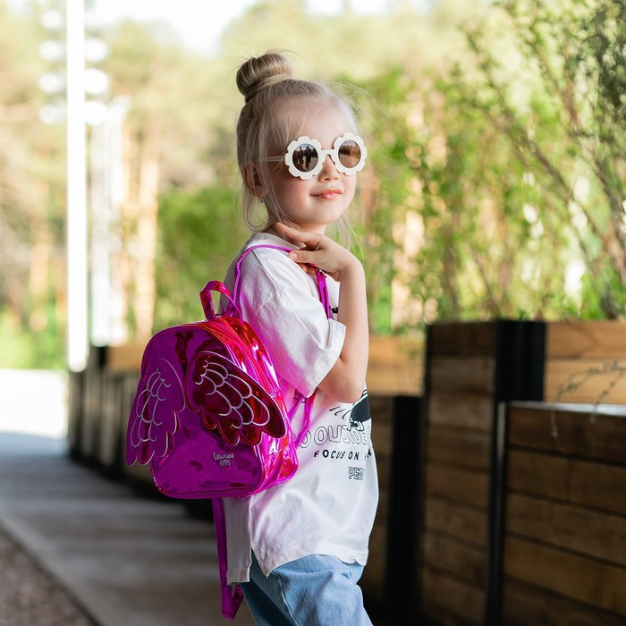 Рюкзак детский "Счастье внутри" с крыльями, ярко-розовый 18*22см - фото 9 - id-p220700110