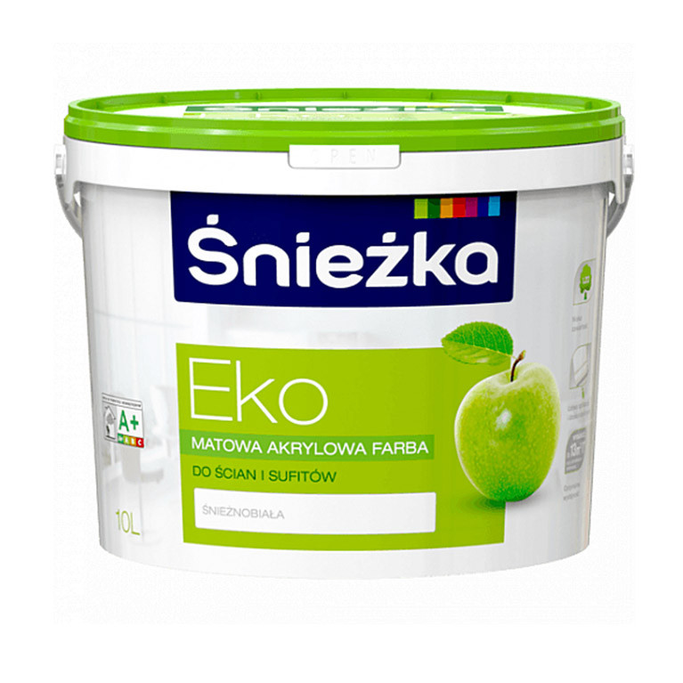 Краска интерьерная Sniezka® Eko акриловая белая (11,5 л) для потолков и стен