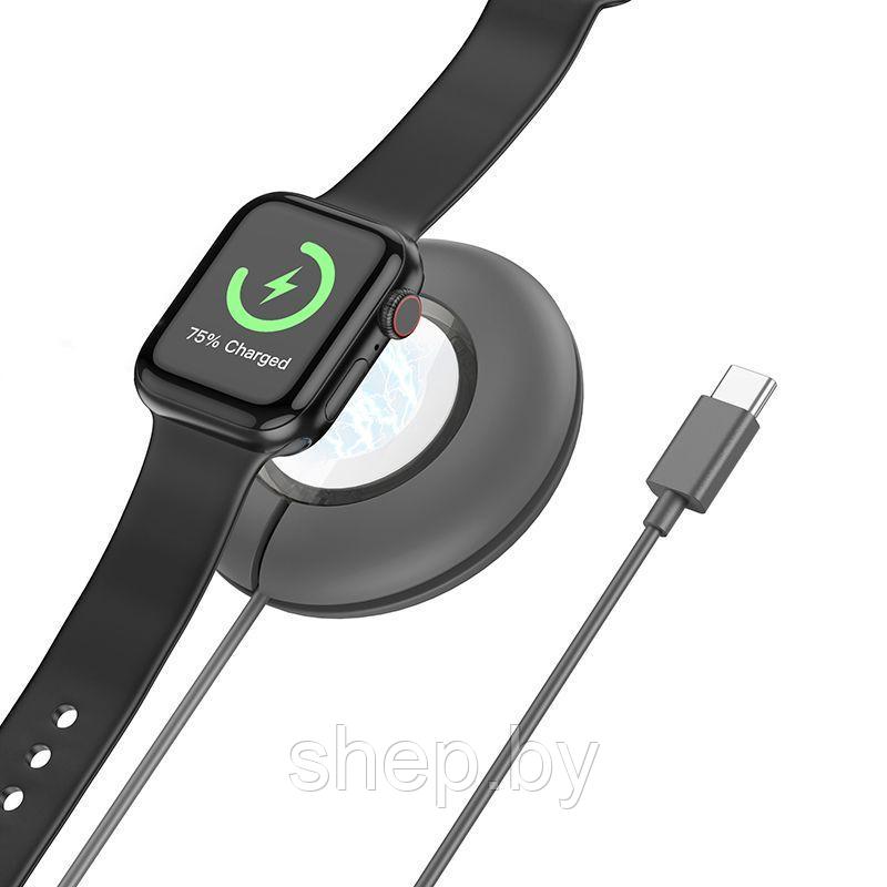 Беспроводное зарядное устройство Hoco CW51 (для часов Apple Watch 1-8, SE/SE2, Ul) цвет: серый, черный NEW!!! - фото 2 - id-p220702808