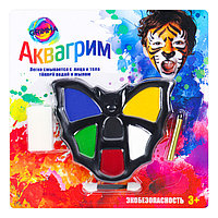 Детский аквагримм  (6 цветов,карандаш,спонж,аппликатор)