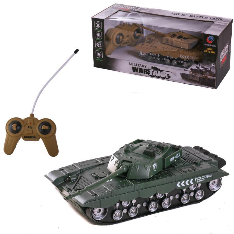 Детский игрушечный боевой танк на радиоуправлении арт. 369-3, на батарейках м
