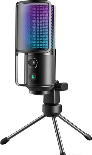 Микрофон игровой стрим FIFINE K669 PRO3, USB, Type-C, RGB LED, провод 2 м
