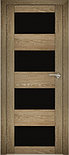 Двери межкомнатные экошпон Амати 2 Черное стекло, фото 2