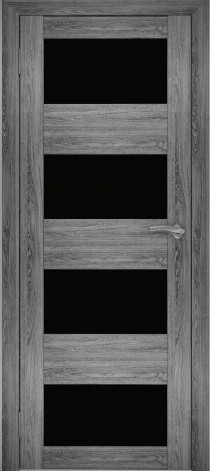 Двери межкомнатные экошпон Амати 2 Черное стекло - фото 3 - id-p120818130