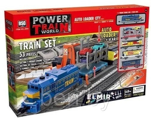 Детская железная дорога Power Train, 549 см, 53 элемента, 2084