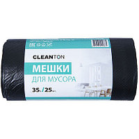 Мешки для мусора Cleanton ПНД, 35л, 10мкм, 25шт, черные