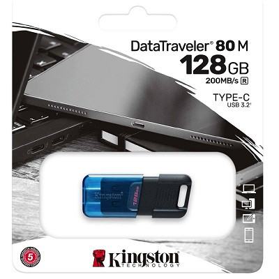 Флеш-накопитель Kingston DataTraveler 80 M c USB-C (DT80M/128GB) - фото 3 - id-p220718543
