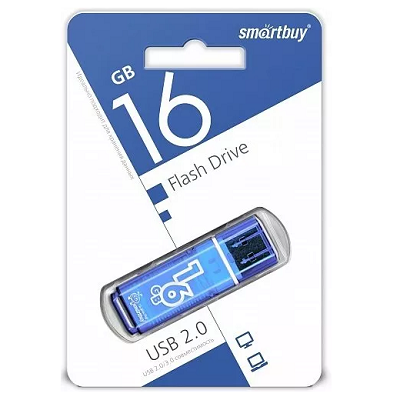 USB Flash накопитель 16Gb SmartBuy Glossy (SB016GBGS-B) синий - фото 3 - id-p220718547