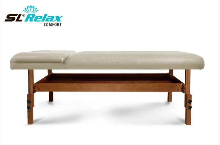 Массажный стол Start Line Relax Comfort бежевая кожа (темное дерево) - фото 2 - id-p220717617