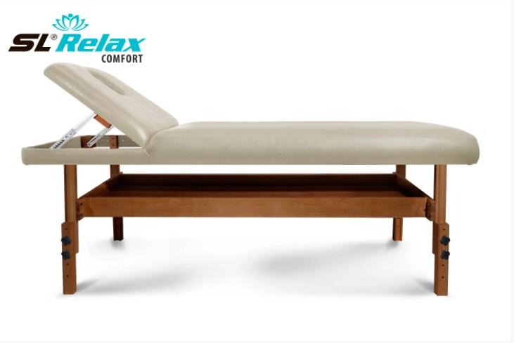 Массажный стол Start Line Relax Comfort бежевая кожа (темное дерево) - фото 3 - id-p220717617