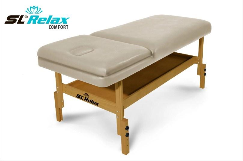 Массажный стол Start Line Relax Comfort бежевая кожа (светлое дерево) - фото 1 - id-p220717620