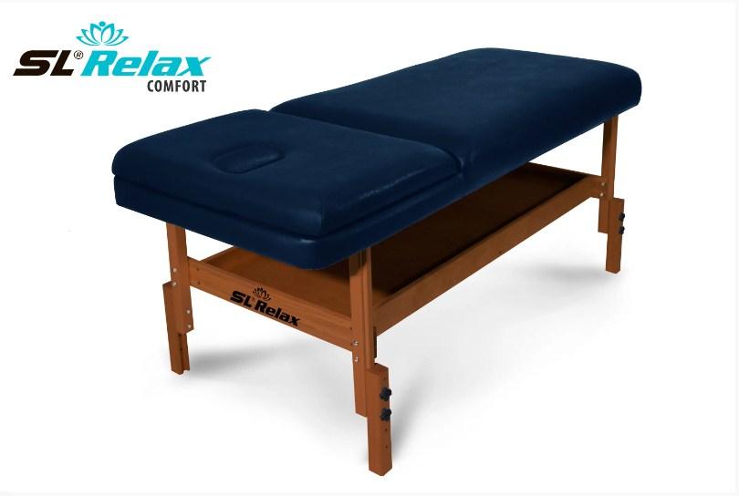 Массажный стол Start Line Relax Comfort синяя кожа (темное дерево) - фото 1 - id-p220717622
