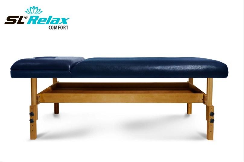Массажный стол Start Line Relax Comfort синяя кожа (светлое дерево) - фото 3 - id-p220717623