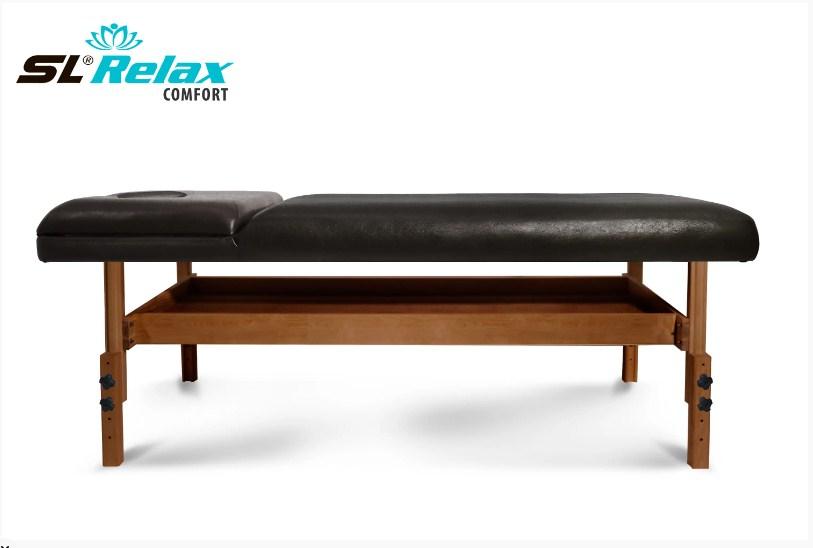 Массажный стол Start Line Relax Comfort черная кожа (темное дерево) - фото 2 - id-p220717624