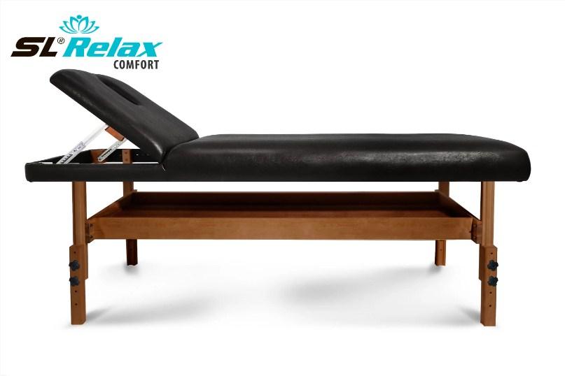 Массажный стол Start Line Relax Comfort черная кожа (темное дерево) - фото 3 - id-p220717624