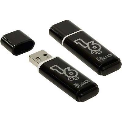 USB-накопитель 16GB Smartbuy Glossy Series (SB16GBGS-K) черный - фото 1 - id-p220717975