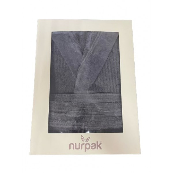 Махровый халат с капюшоном мужской 170,176/108 графит NURPAK 503 - фото 2 - id-p220727268