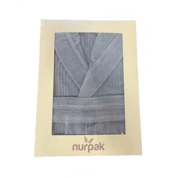 Махровый халат с капюшоном мужской 170,176/100 синий NURPAK 503 - фото 2 - id-p220727271
