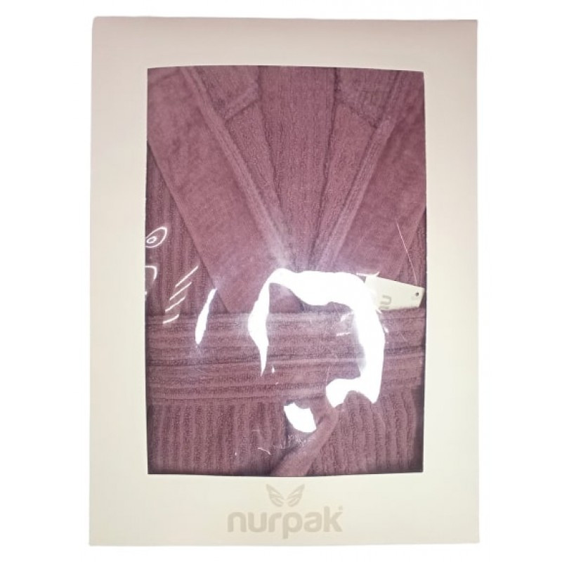 Махровый халат с капюшоном мужской 170,176/96 сиреневый NURPAK 503 - фото 2 - id-p220727275