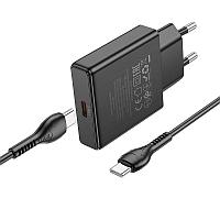 Сетевое зарядное устройство Hoco N37 (PD20W + кабель Type-C - Type-C) цвет: черный