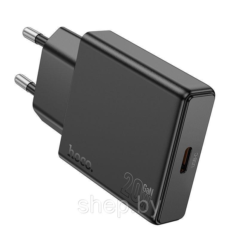 Сетевое зарядное устройство Hoco N37 (PD20W Type-C) цвет: черный - фото 2 - id-p220730101