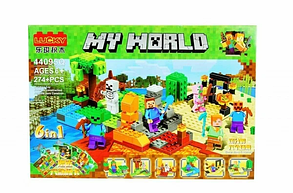 Конструктор My World Minecraft 6 в 1 274 детали