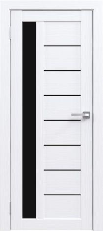 Двери межкомнатные экошпон Амати 4 Черное стекло - фото 1 - id-p120821232