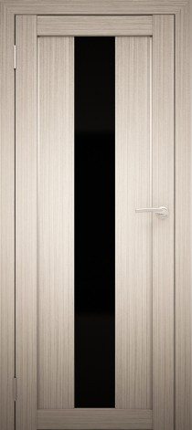 Двери межкомнатные экошпон  Амати 5 Черное стекло