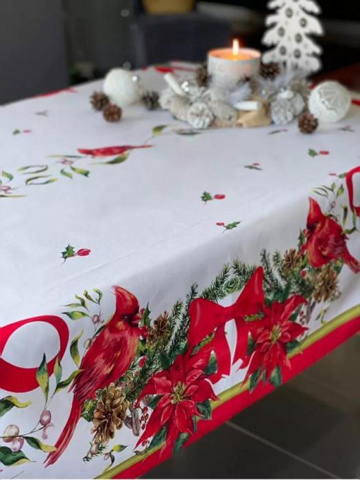 Скатерть на стол книгу тканевая праздничная непромокаемая новогодняя водоотталкивающая с пропиткой в гостную - фото 4 - id-p220733433
