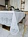 Скатерть на кухонный стол клеенка с кружевом водоотталкивающая белая кружевная ажурная однотонная ПВХ, фото 7
