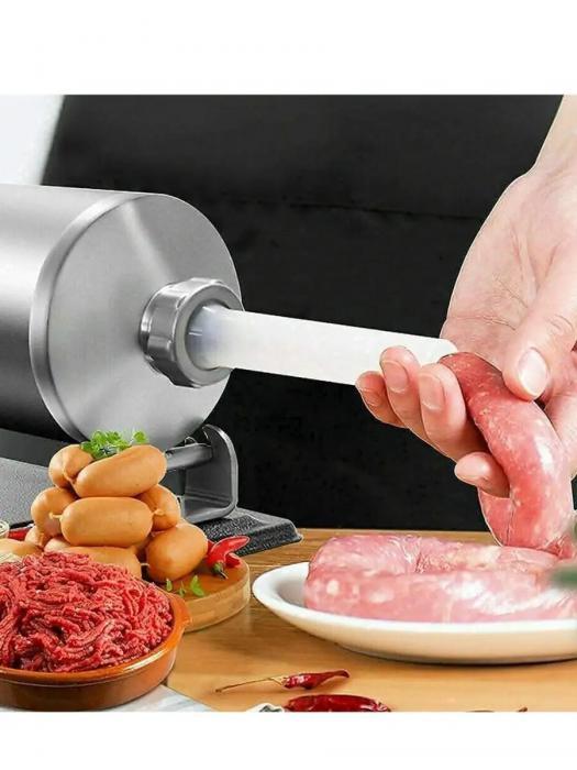 Шприц колбасный горизонтальный ручной для колбас мяса дома 3 кг с насадками - фото 5 - id-p220733621