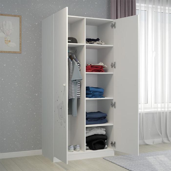 Шкаф French, двухсекционный, 190х89,8х50 см, цвет белый - фото 2 - id-p220734984