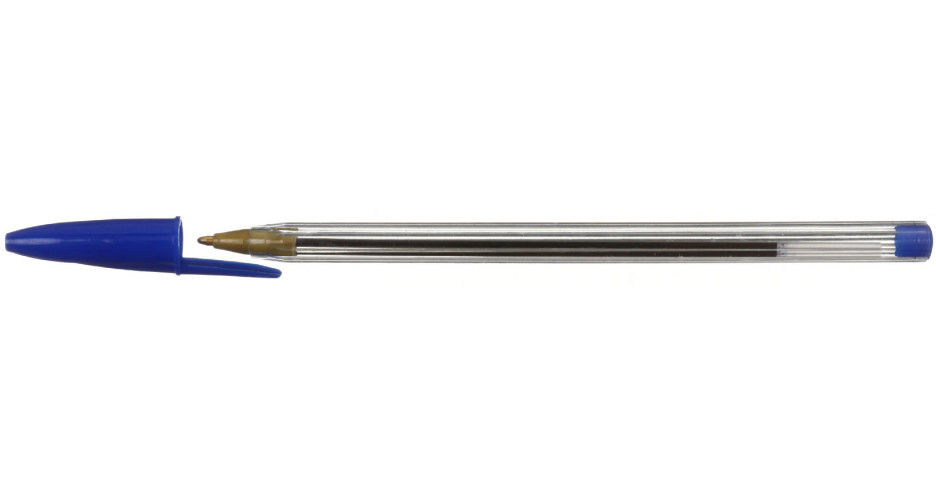Ручка шариковая одноразовая Buro корпус прозрачный, стержень синий - фото 1 - id-p220734496