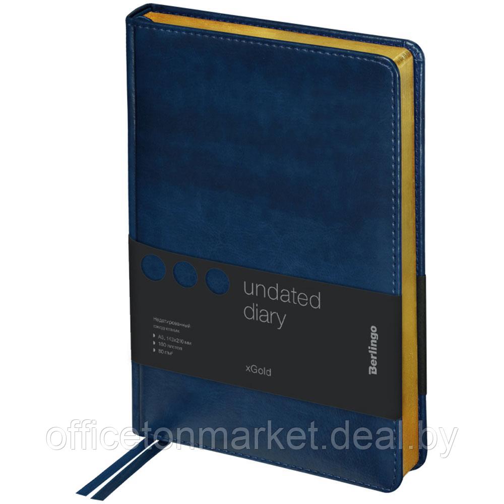 Ежедневник недатированный "xGold", А5, 320 страниц, синий - фото 1 - id-p220610543