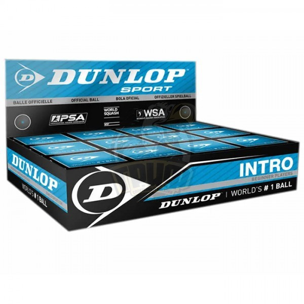 Мяч любительский для сквоша Dunlop Intro 1 Blue (12 мячей в коробке) (арт. 700105) - фото 1 - id-p220743673