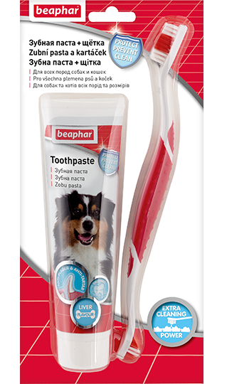 Beaphar Tooth Brush+Paste Паста и щетка для собак и кошек, 100 гр - фото 1 - id-p220743779