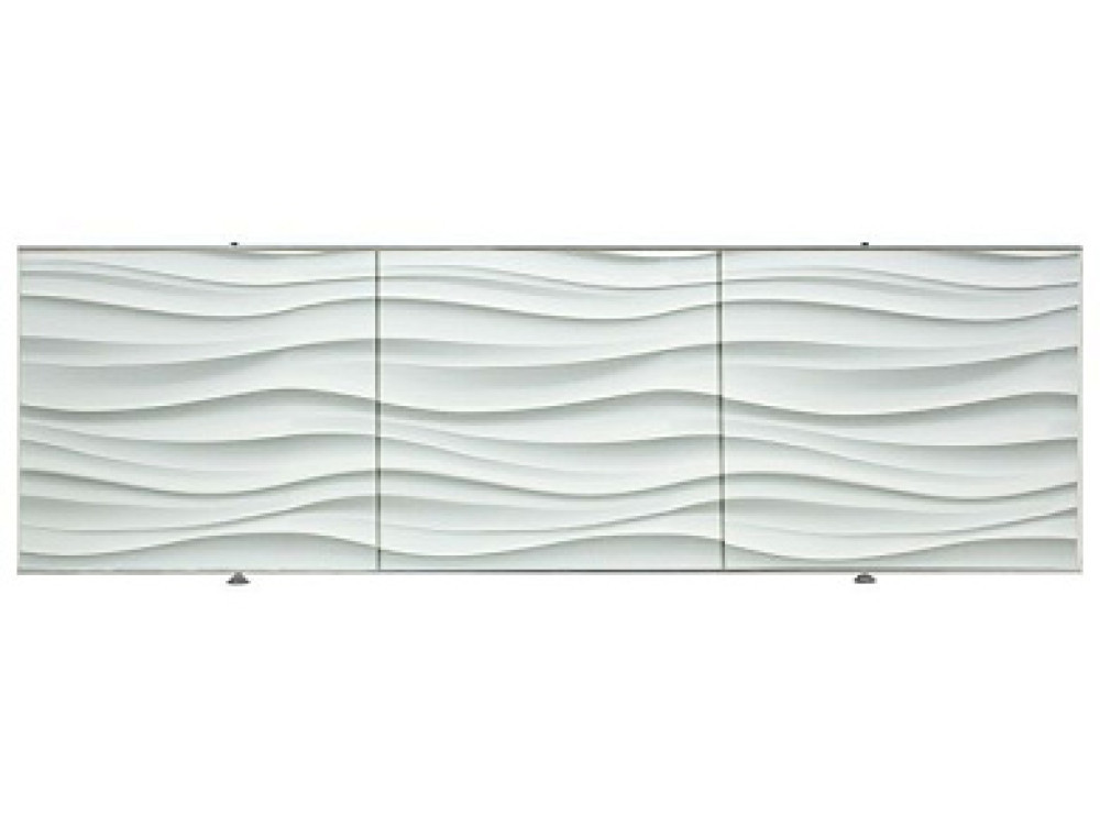 Экран под ванну 3D 1,5м, волна белая, PL арт.36-031507