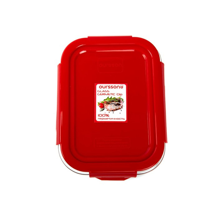 Стеклянный контейнер Oursson, 630 мл, красный - фото 4 - id-p220745008