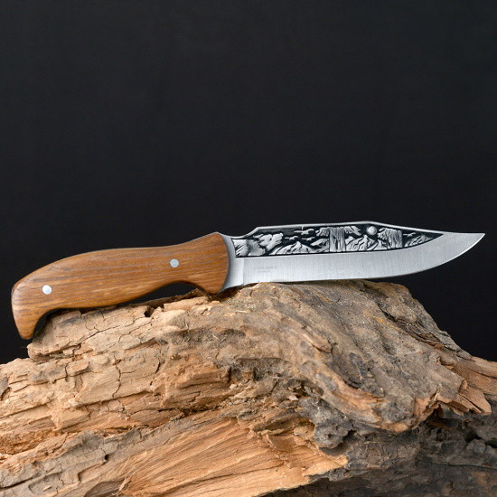 Нож фиксированный в чехле c деревянной ручкой Волк - фото 3 - id-p220746968