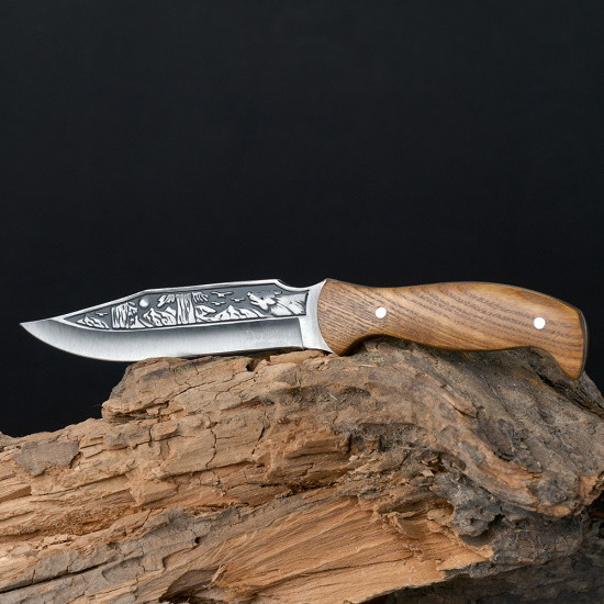 Нож фиксированный в чехле c деревянной ручкой Волк - фото 4 - id-p220746968