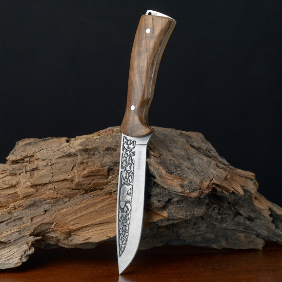 Нож фиксированный в чехле c деревянной ручкой Медведь - фото 5 - id-p220746982