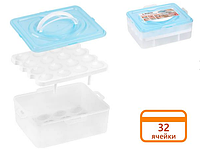 Контейнер для хранения яиц, 32 ячейки, голубой,  PERFECTO LINEA
