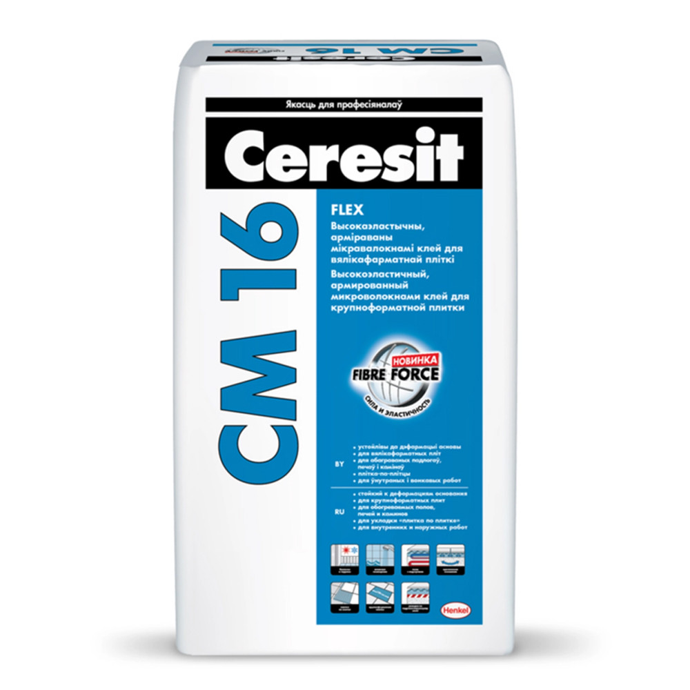 Ceresit CM 16 — Высокоэластичный клей для крупноформатной плитки, 5 кг.