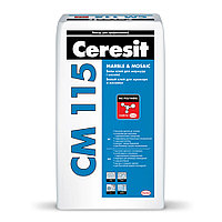 Ceresit CM 115 Белый клей для плитки из мрамора и мозаики, 5 кг.
