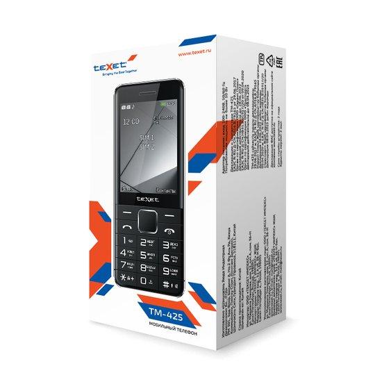 Кнопочный телефон TeXet TM-425 (черный) - фото 5 - id-p220750526