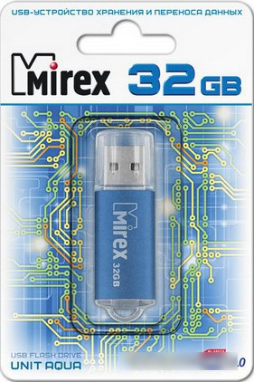 USB Flash Mirex UNIT AQUA 32GB (13600-FMUAQU32) - фото 2 - id-p220750222