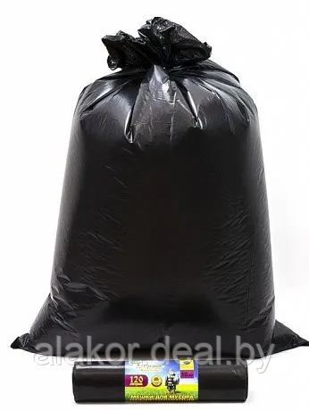 Мешки для мусора ПВД Mirpack "Добрыня", 120л., 100мкм, 10шт., черные - фото 2 - id-p220751684
