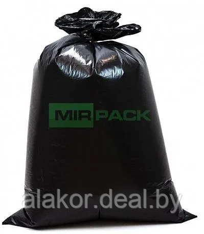 Мешки для мусора ПВД Mirpack "Добрыня", 120л., 100мкм, 10шт., черные - фото 3 - id-p220751684