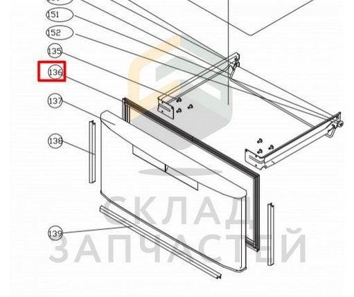 Уплотнитель холодильника Haier 0060821628 HRF-339MF, фото 2